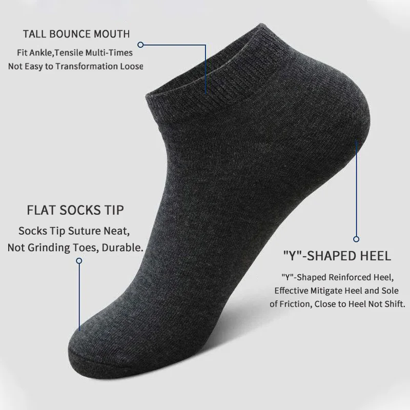 5 Pairs Unisex Casual Plain Co - огляд і ціна Ankle Sock Low Cut