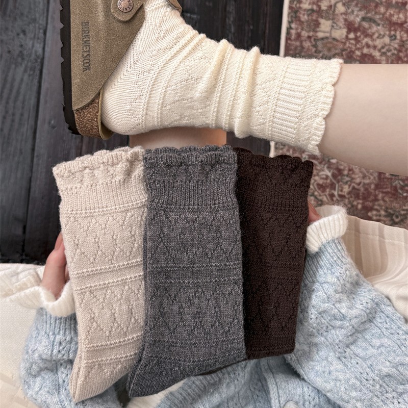 1 Pair Milky White Lace Trim M - огляд і ціна Boot Sock Slouchy