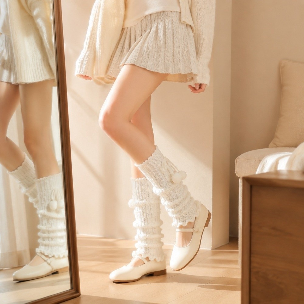 Knitted Knit Leg Warmers Ruffl - огляд і ціна Boot Sock Slouchy