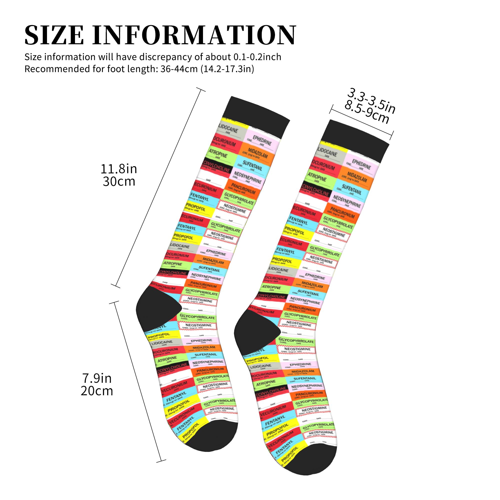 Novelty Printed Anesthesia Med - огляд і ціна Compression Sock Medical