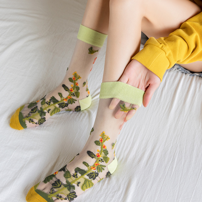 1/4 Pairs Retro Flower Women G - огляд і ціна Silk Sock Bamboo