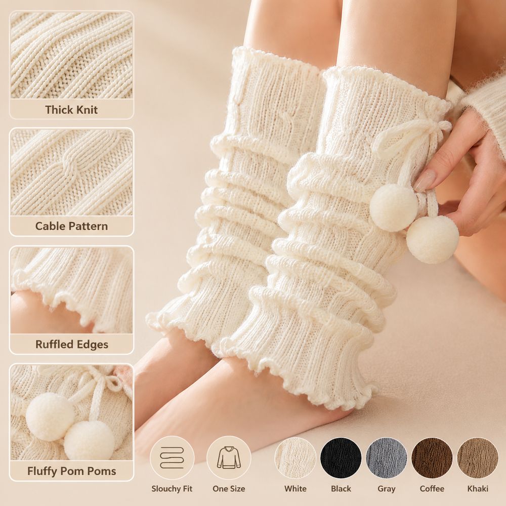 Knitted Knit Leg Warmers Ruffl - огляд і ціна Boot Sock Slouchy